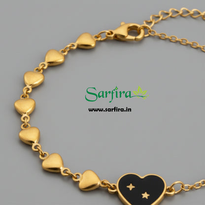 Black & Golden heart Bracelet