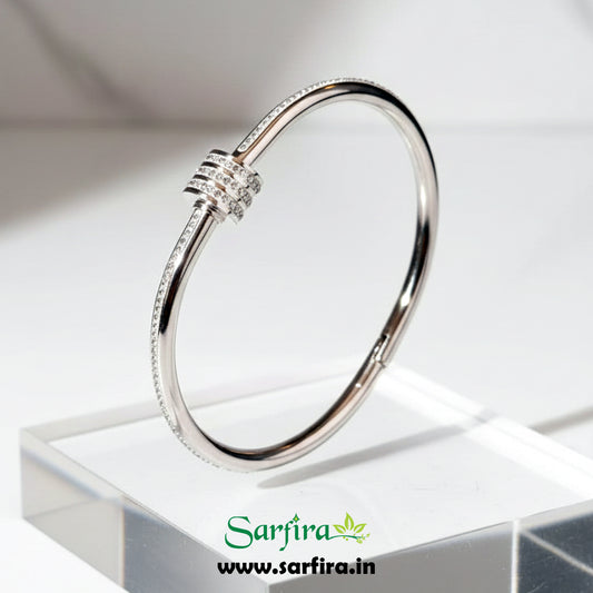 Silver Triple-Ring Kada Bracelet