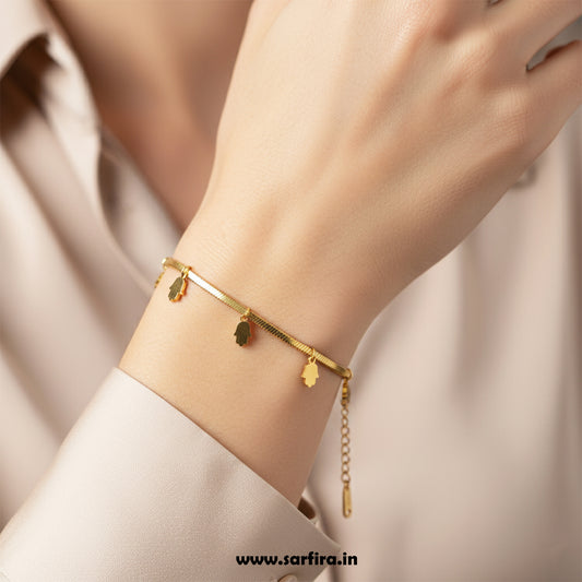Hamsa Charm Snake Chain Bracelet