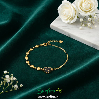 Black & Golden heart Bracelet
