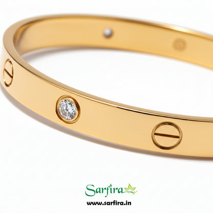 Screw Detail Stone Kada Bracelet