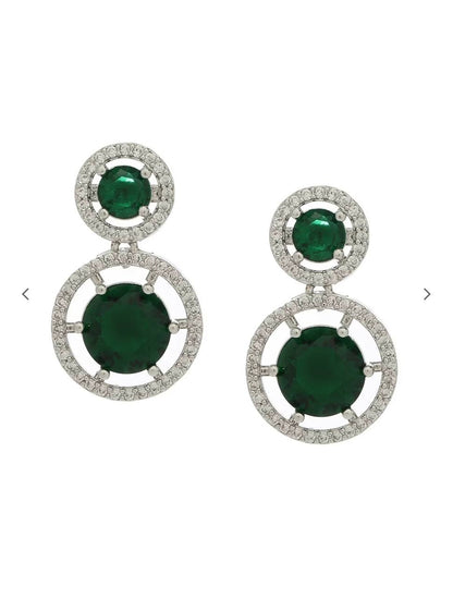 Atarangi Crystal Drop Earrings for Women – Available in Blue & Green