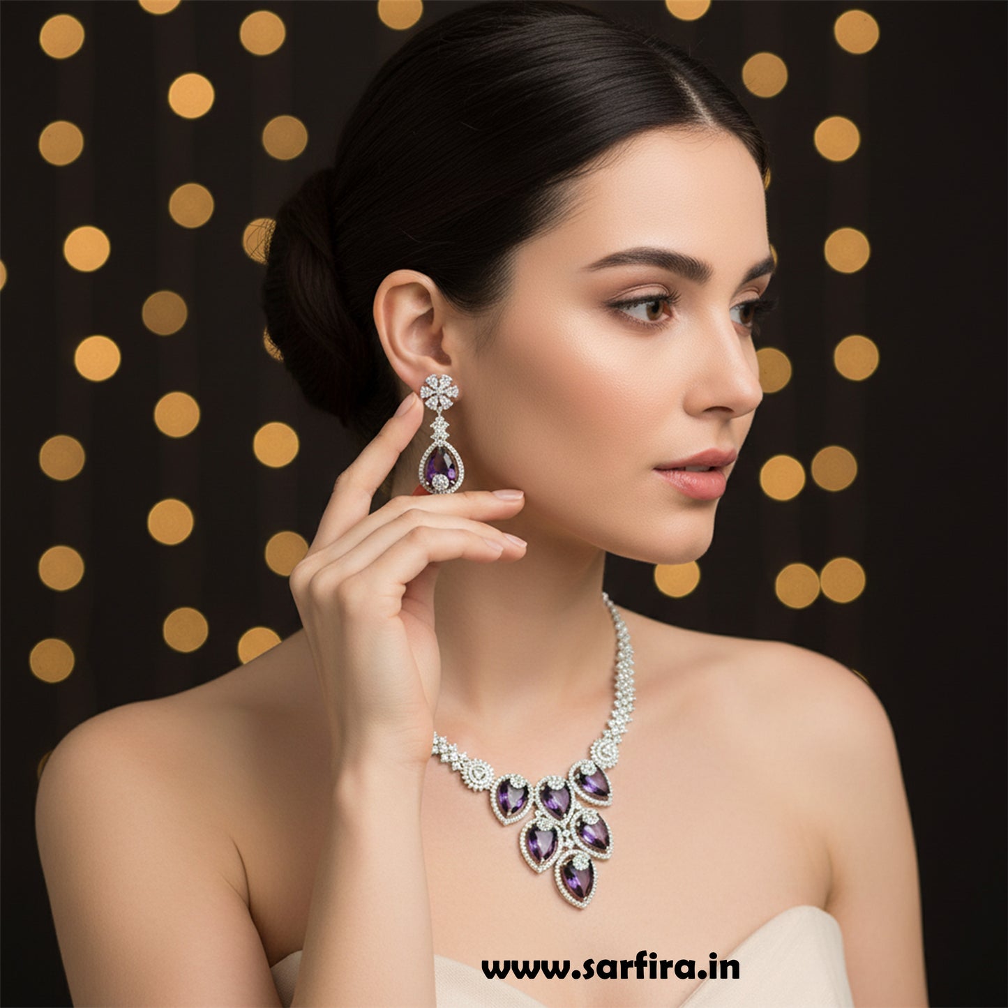 Purple Bridal Necklace