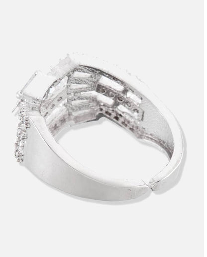 Diamond Cut Finger Ring - Silver