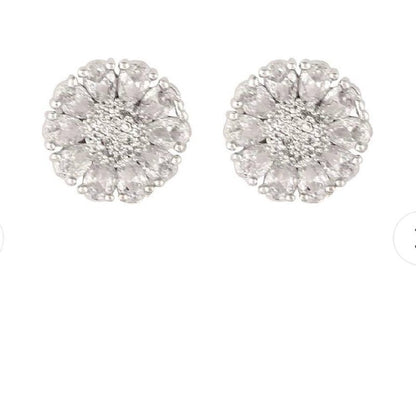 Atarangi Flower Design Premium Chain Pendant & Earring Set – Sparkling American Diamond Jewelry for Women