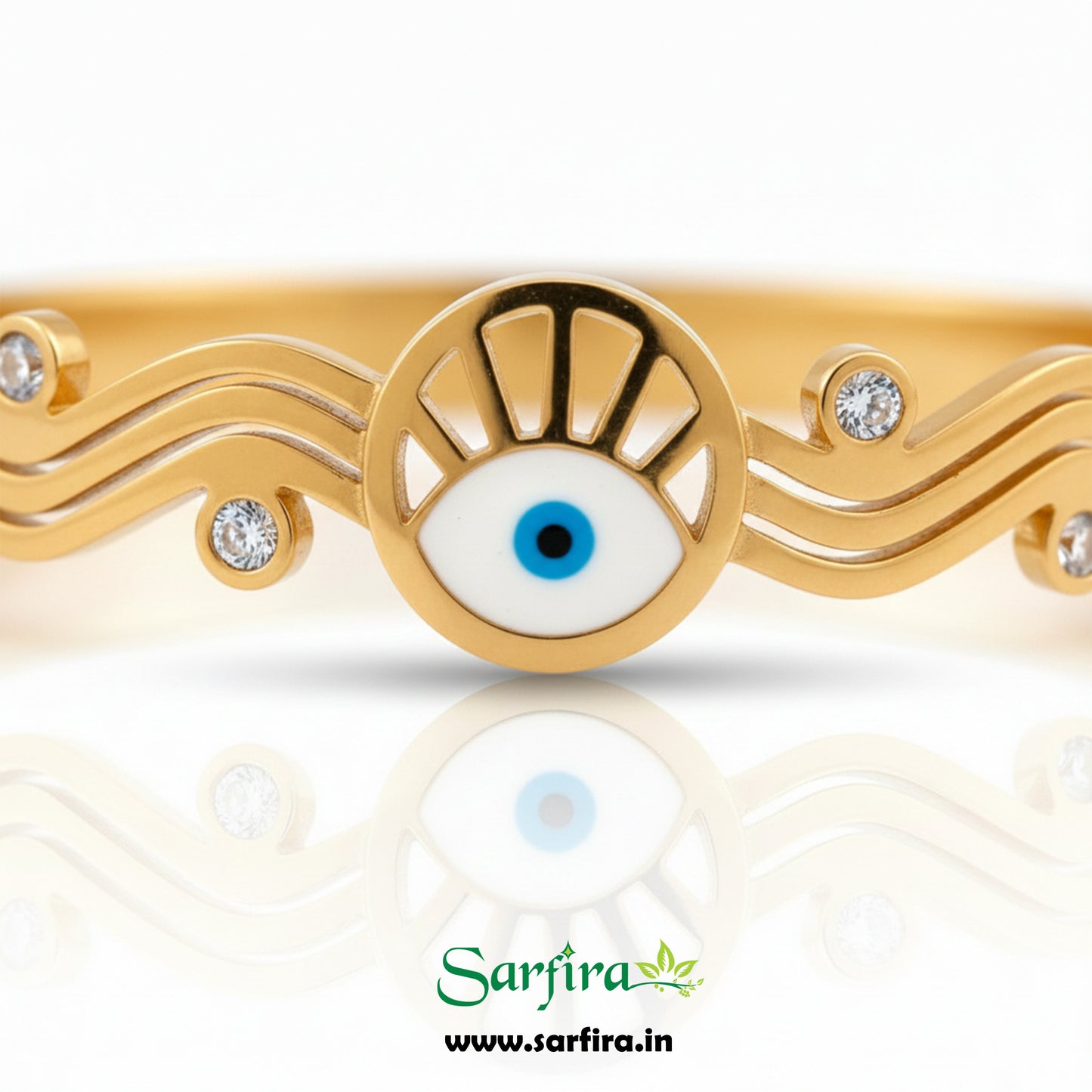 Evil Eye Wavy Kada Bracelet