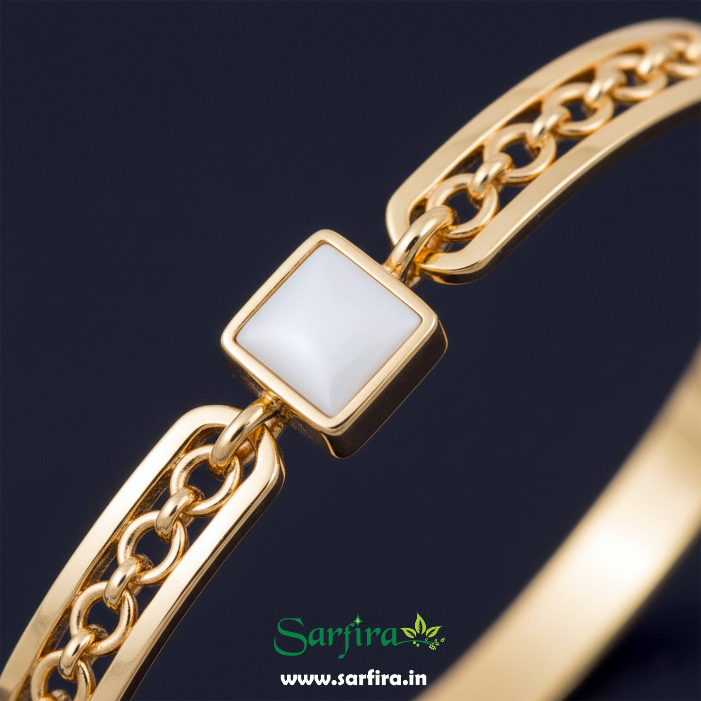 Square MOP Chain Bracelet