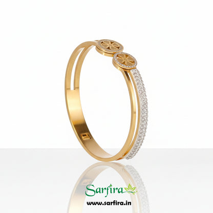 Dual Band Flower Kada Bracelet