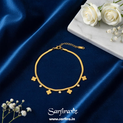 Flower With Diamond Bracelet