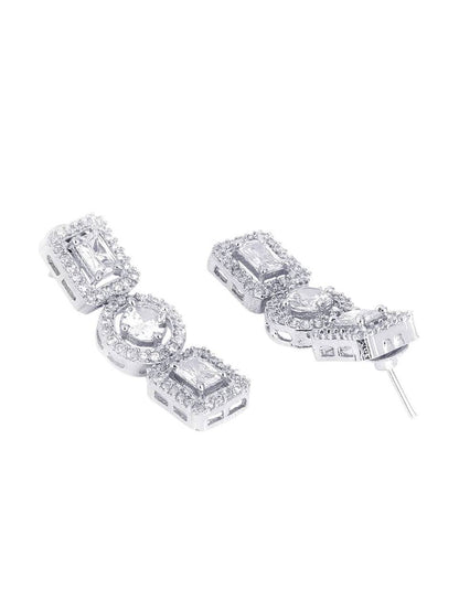 Luxury White Crystal Necklace & Earring Set – Women’s Jewelry