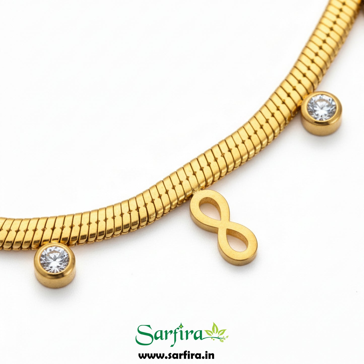 Infinity & CZ Snake Chain Bracelet