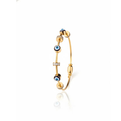 Evil Eye Beaded Cable Kada Bracelet