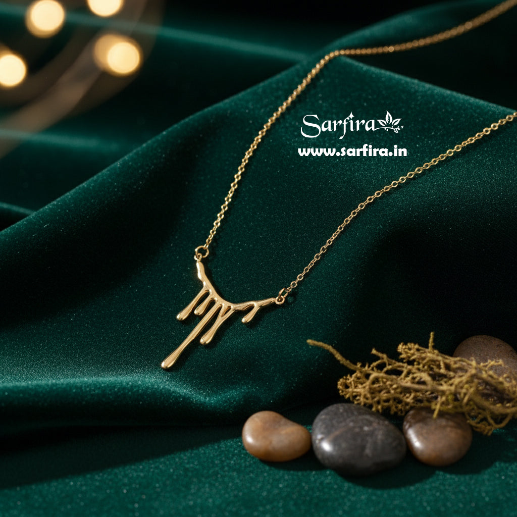 Anti-Tarnish Gold Drip Pendant Chain Necklace