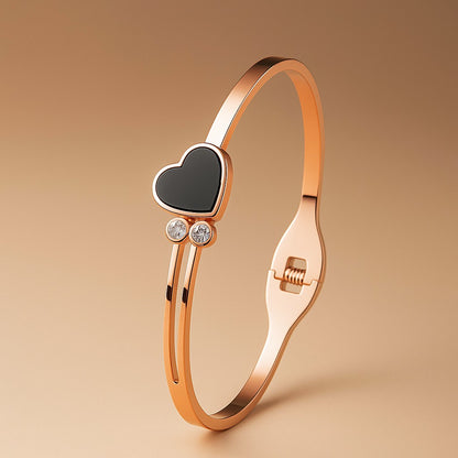 Black Heart Rose Gold Bracelet
