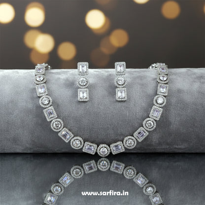 American Diamond Mixed Shape Necklace