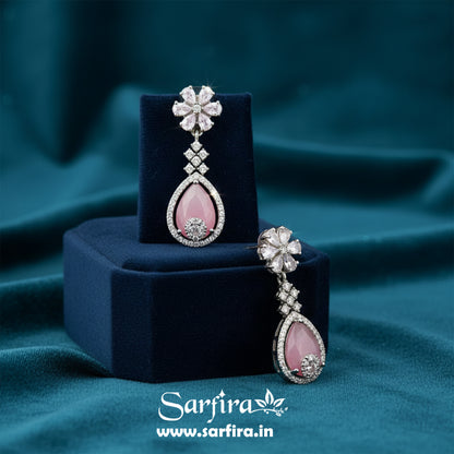 Light Pink Crystal Bridal Necklace Set for Women – Wedding & Party Jewelry