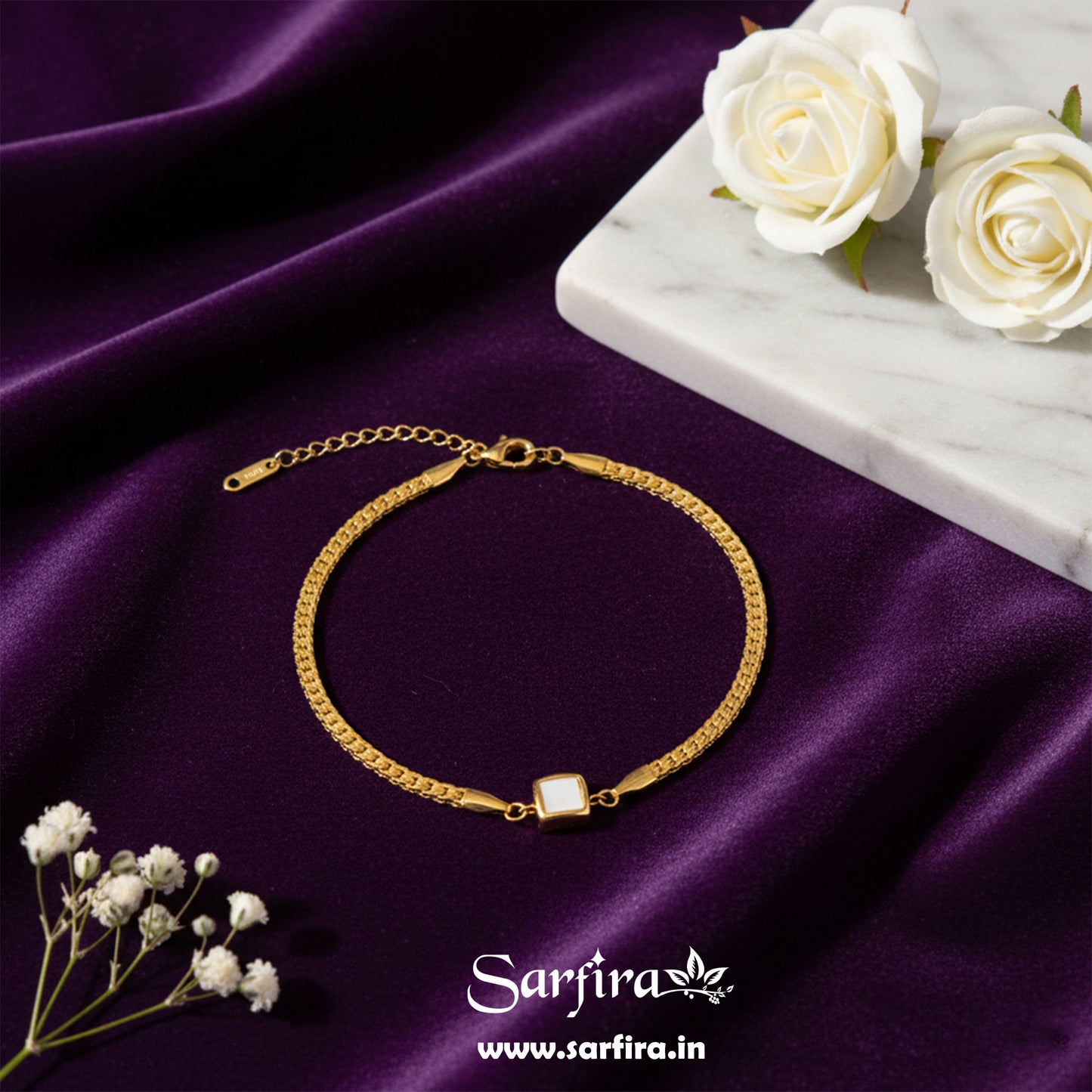 Square MOP Chain Bracelet