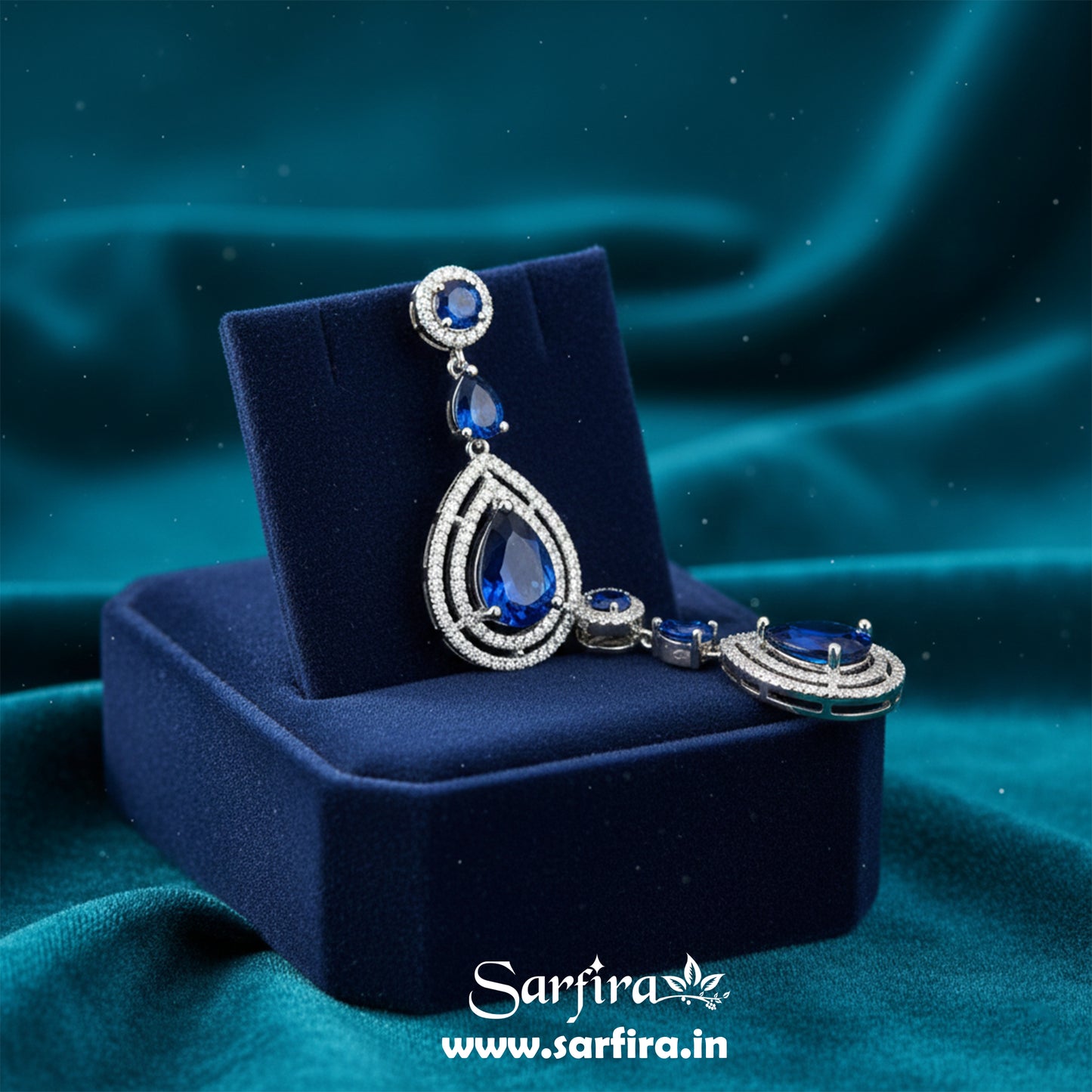 Simple Blue Stone Party & Bridal Necklace