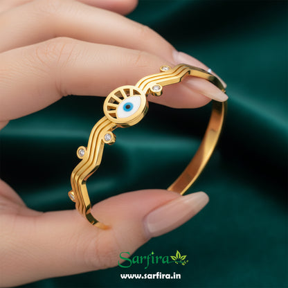 Evil Eye Wavy Kada Bracelet