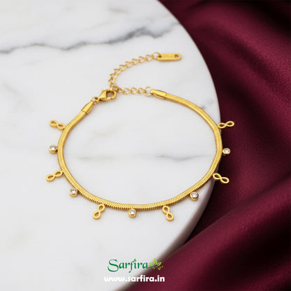 Infinity & CZ Snake Chain Bracelet