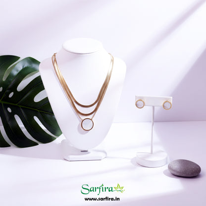3 Layered Snake Round Necklace Set