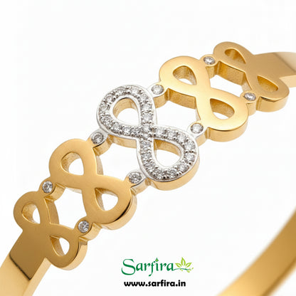 Gold Infinity Motif Kada Bracelet