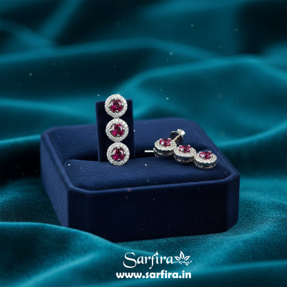 Red Stone AD Round Choker Necklace