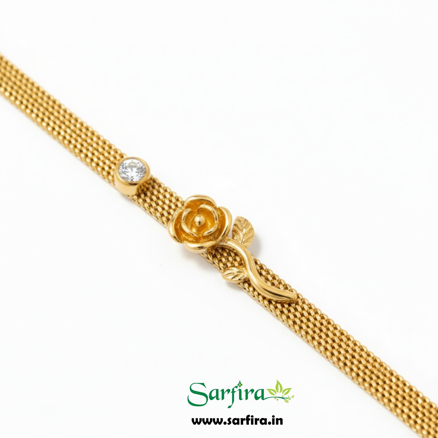 Rose Charm Mesh Bracelet