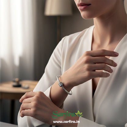 Silver Triple-Ring Kada Bracelet