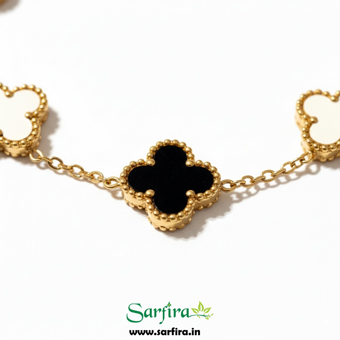 Black & White Flower Station Bracelet