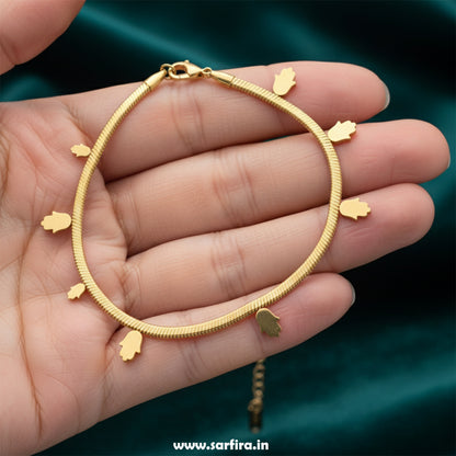 Hamsa Charm Snake Chain Bracelet
