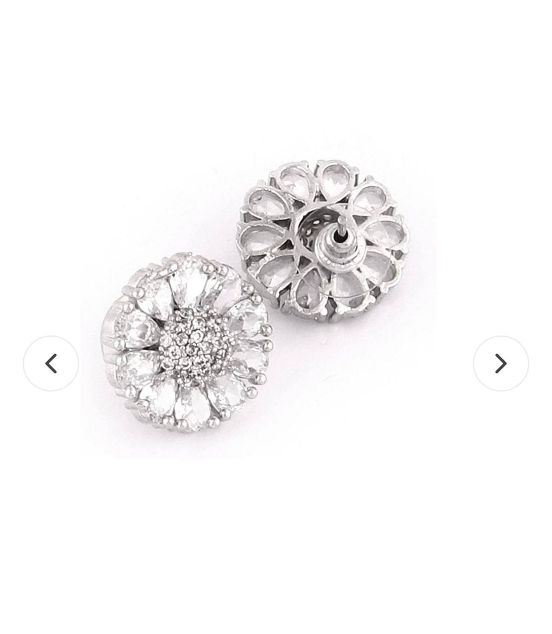 Atarangi Flower Design Premium Chain Pendant & Earring Set – Sparkling American Diamond Jewelry for Women