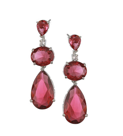 Red Teardrop Necklace Set – Elegant Bridal & Party Jewelry