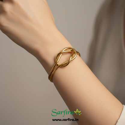 Intertwined Knot Open Cuff Kada
