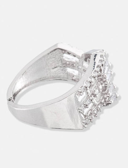 Diamond Cut Finger Ring - Silver
