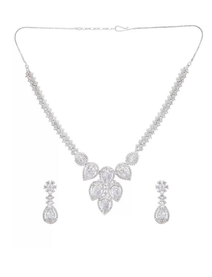 White Crystal Bridal Necklace Set for Women – Wedding & Party Jewelry
