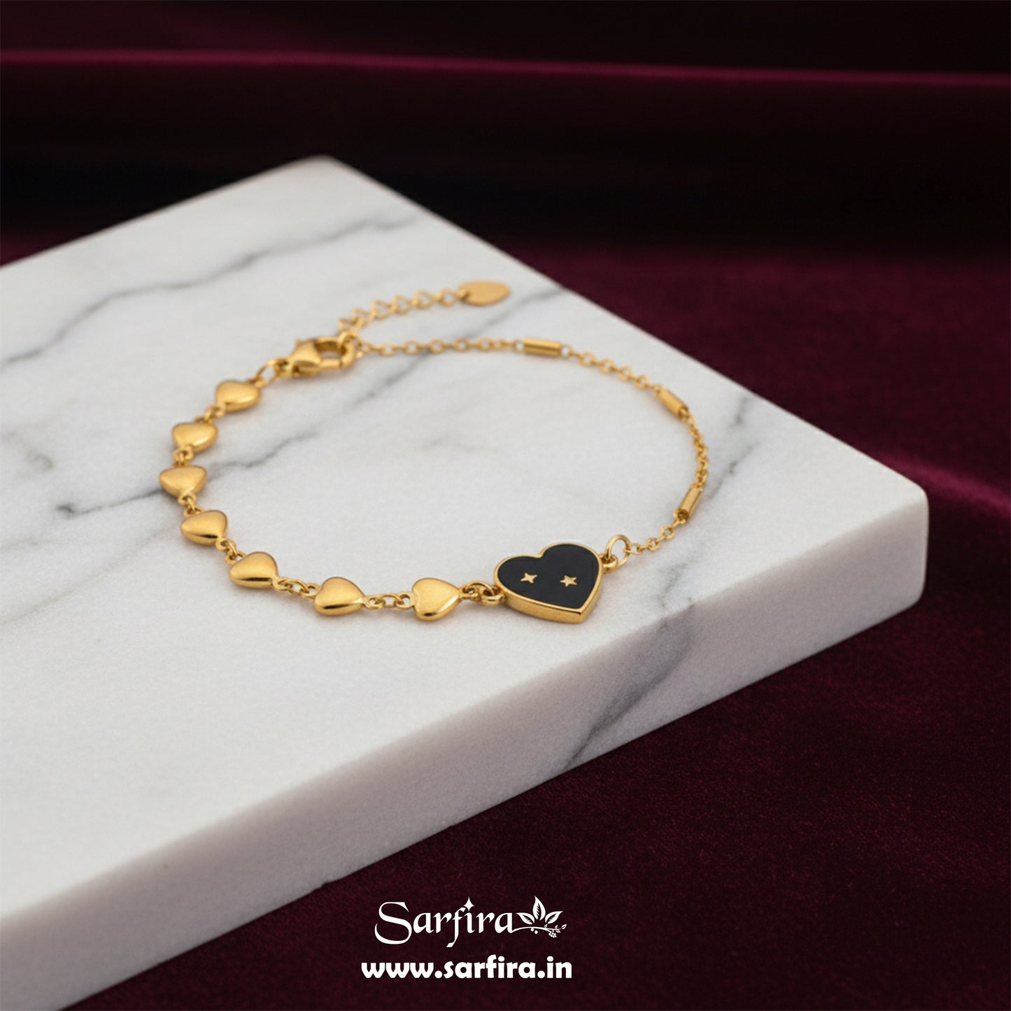 Black & Golden heart Bracelet