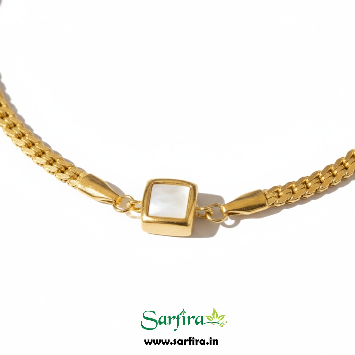 Square MOP Chain Bracelet