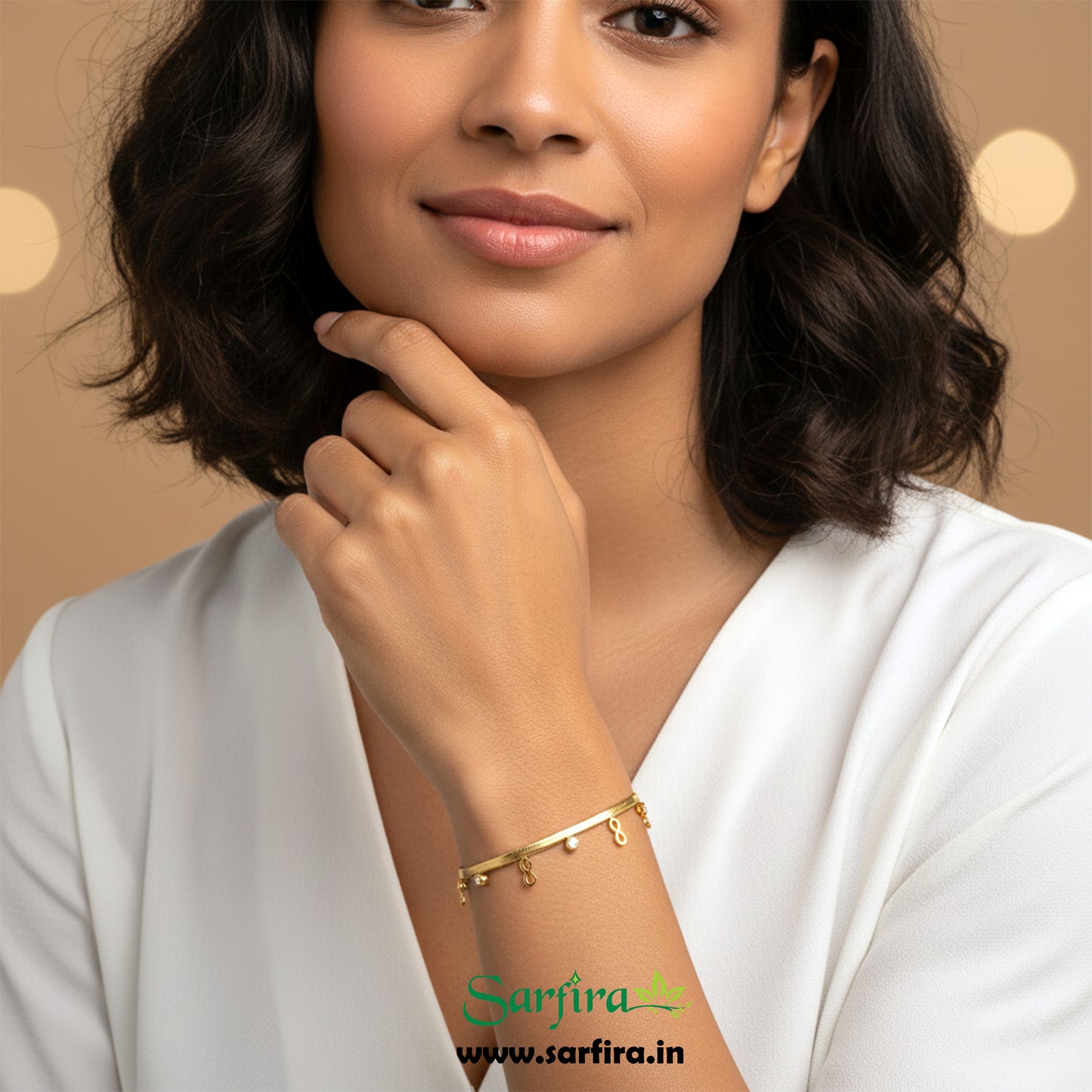 Infinity & CZ Snake Chain Bracelet