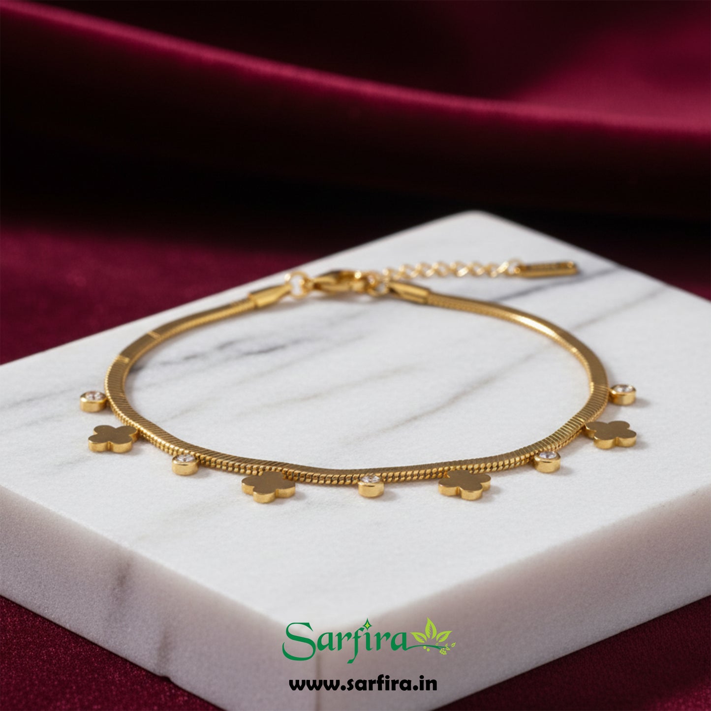 Flower With Diamond Bracelet