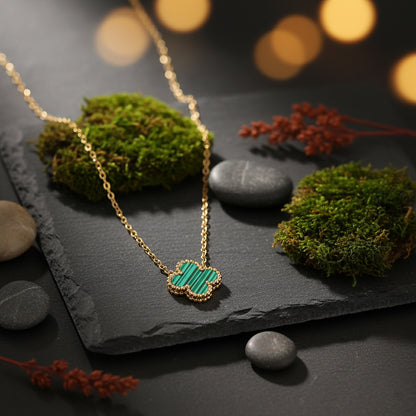 Green Flower Chain Pendant