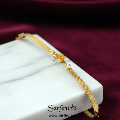 Rose Charm Mesh Bracelet