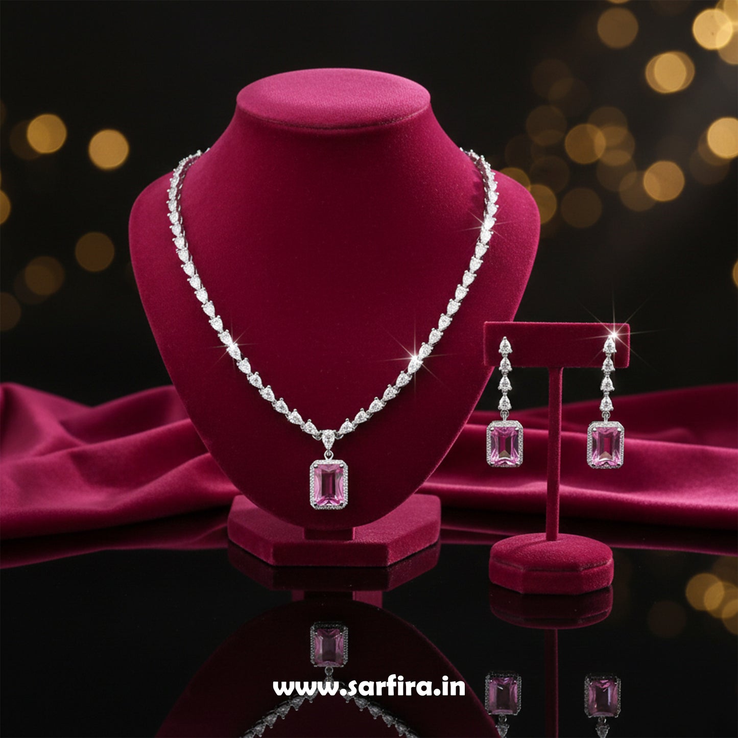 Light Pink AD Graduating Drop Necklace