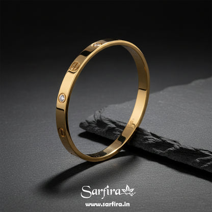 Screw Detail Stone Kada Bracelet