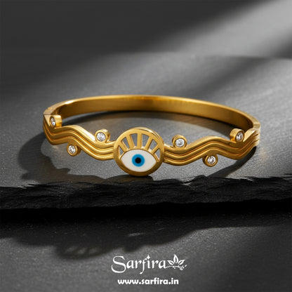 Evil Eye Wavy Kada Bracelet