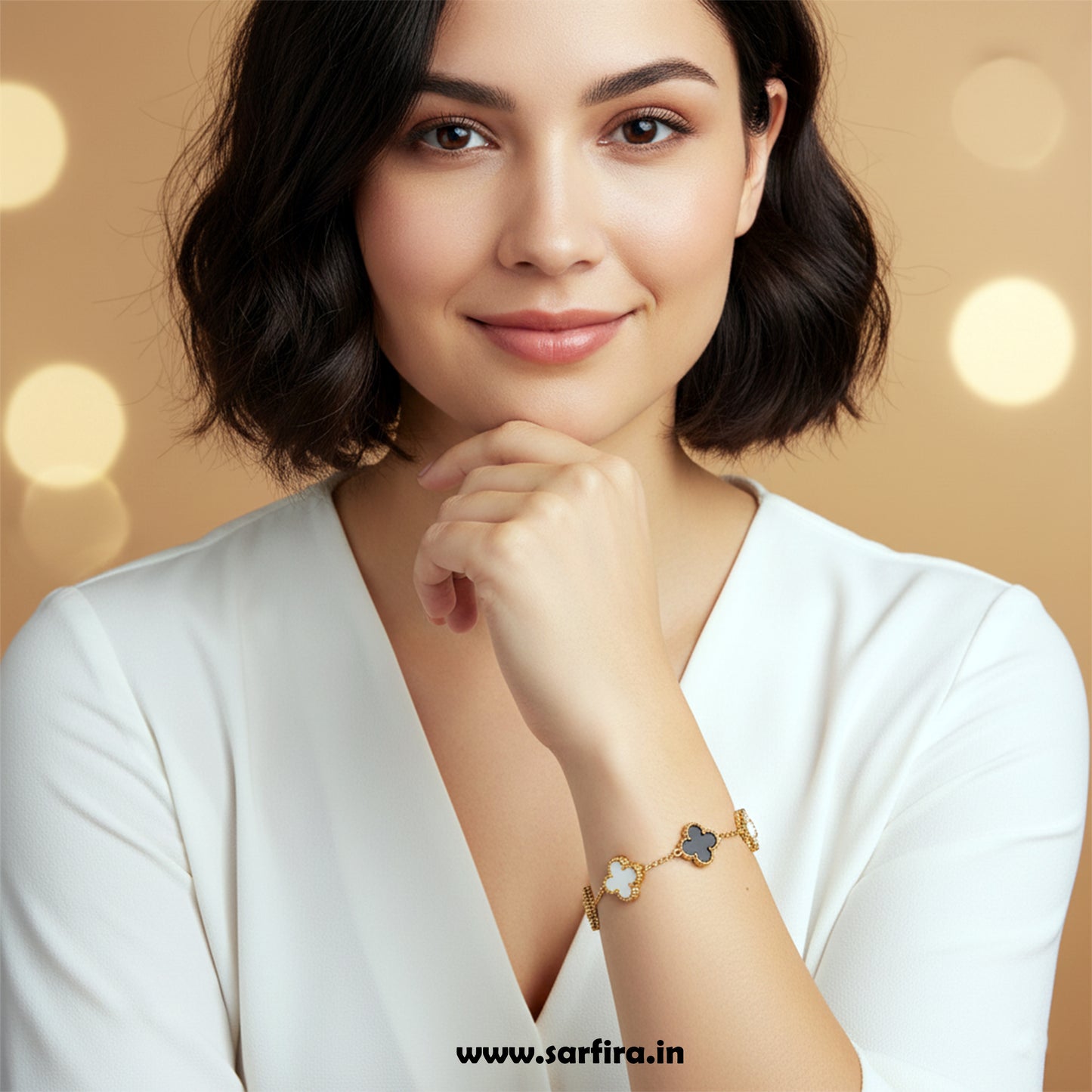 Black & White Flower Station Bracelet