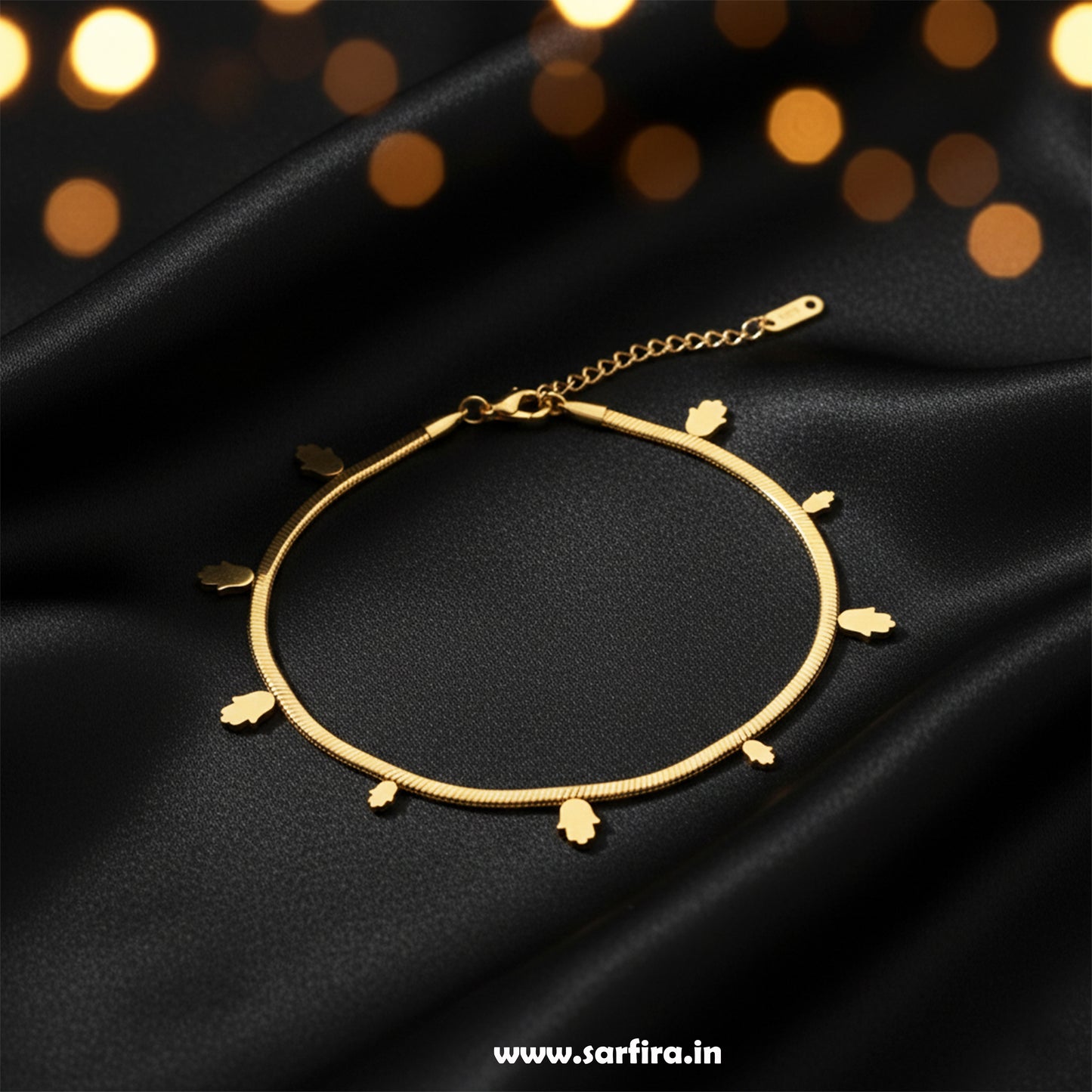 Hamsa Charm Snake Chain Bracelet