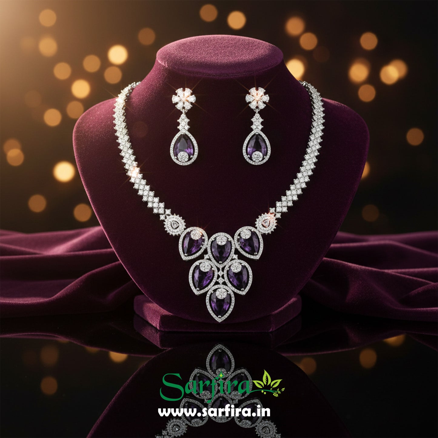 Purple Bridal Necklace