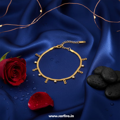 Infinity & CZ Snake Chain Bracelet