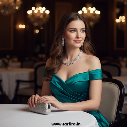 American Diamond Mixed Shape Necklace